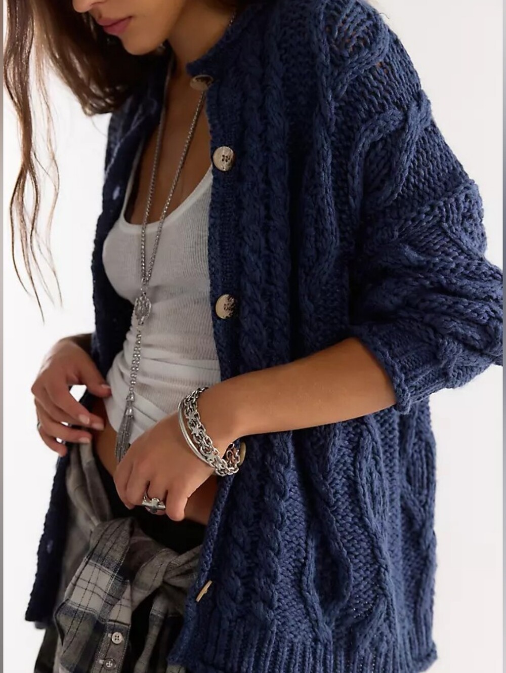 NEW Free People 100% Cotton Raye Cardigan In XL - Picture 12 of 14